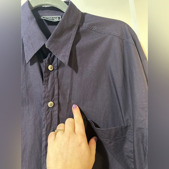 Versace Classic V2 vintage subtle luxury embroidered back shirt size large - Picture 9 of 16